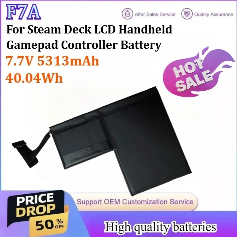 

F7A 7.7V 5313mAh 40.04Wh for Steam Deck LCD Handheld Gamepad Controller Battery High Capacity Batteries