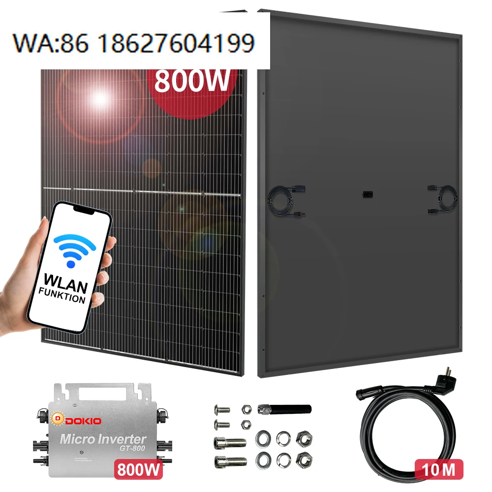 EU Warehouse Direct 800w Household Balcony PV Kit, Integrated Panel Micro Inverter Energy Saving