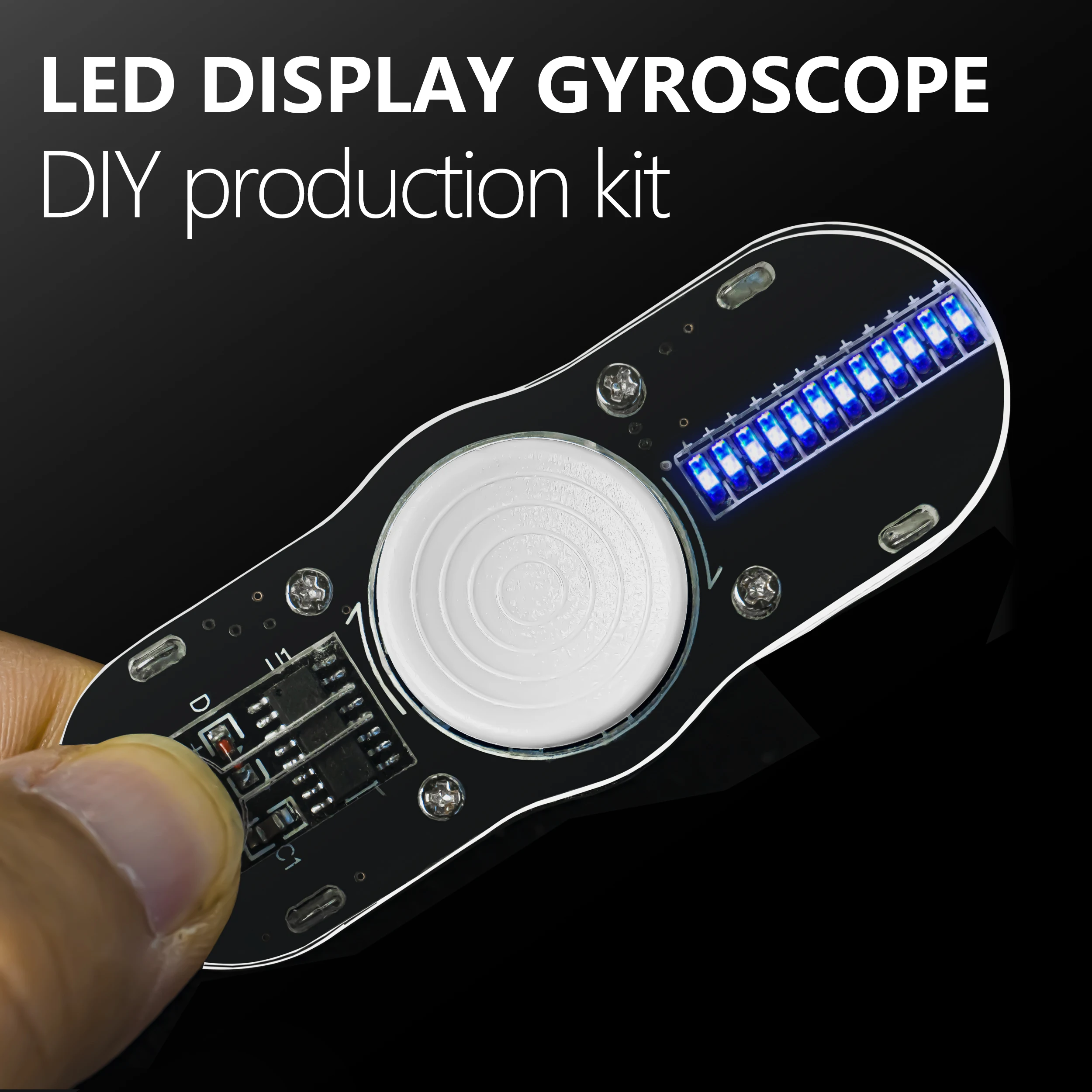 Two-page LED flashing fingertip gyroscope kit 51 single-chip microcomputer circuit board welding DIY electronic production