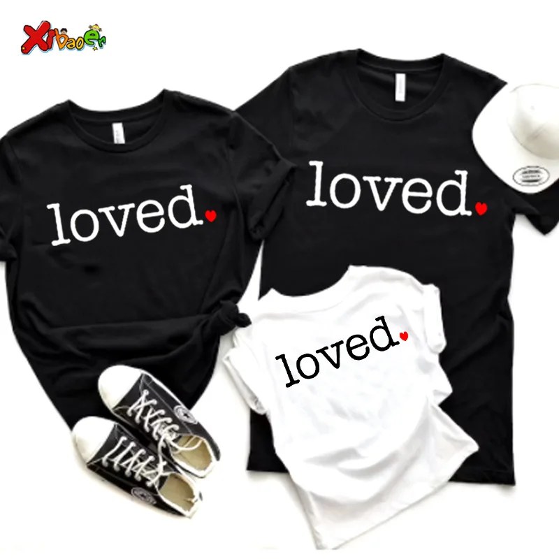 Family Valentine Shirts Loved Matching Valentines Day Couple Outfits Clothing Summer Holidays Matching Daddy's Little Valentine