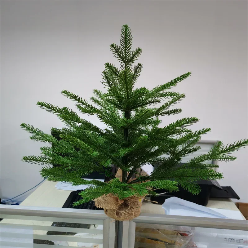 Small Christmas Tree 45cm/60cm PVC Plush Home Christmas Party Atmosphere Christmas Tree with Lights Home High Beauty Decoration