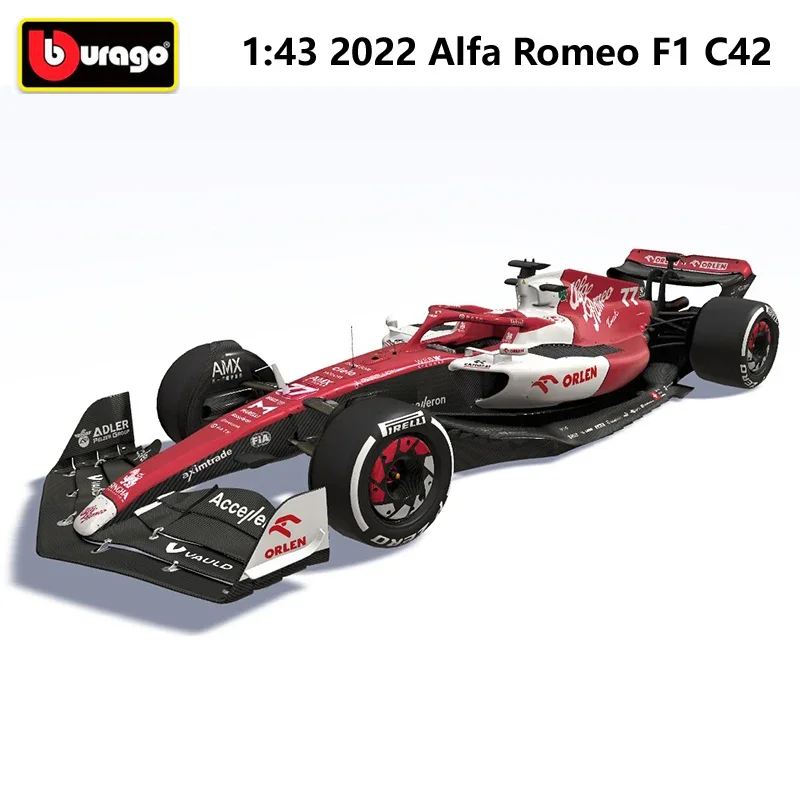 Bburago2022 Diecast 1:43 Car Alfa Romeo C42 Ferrari F1-75 RB18 Red Bull F1 Model Alloy Toy Formula One Car Collection Kid Gift