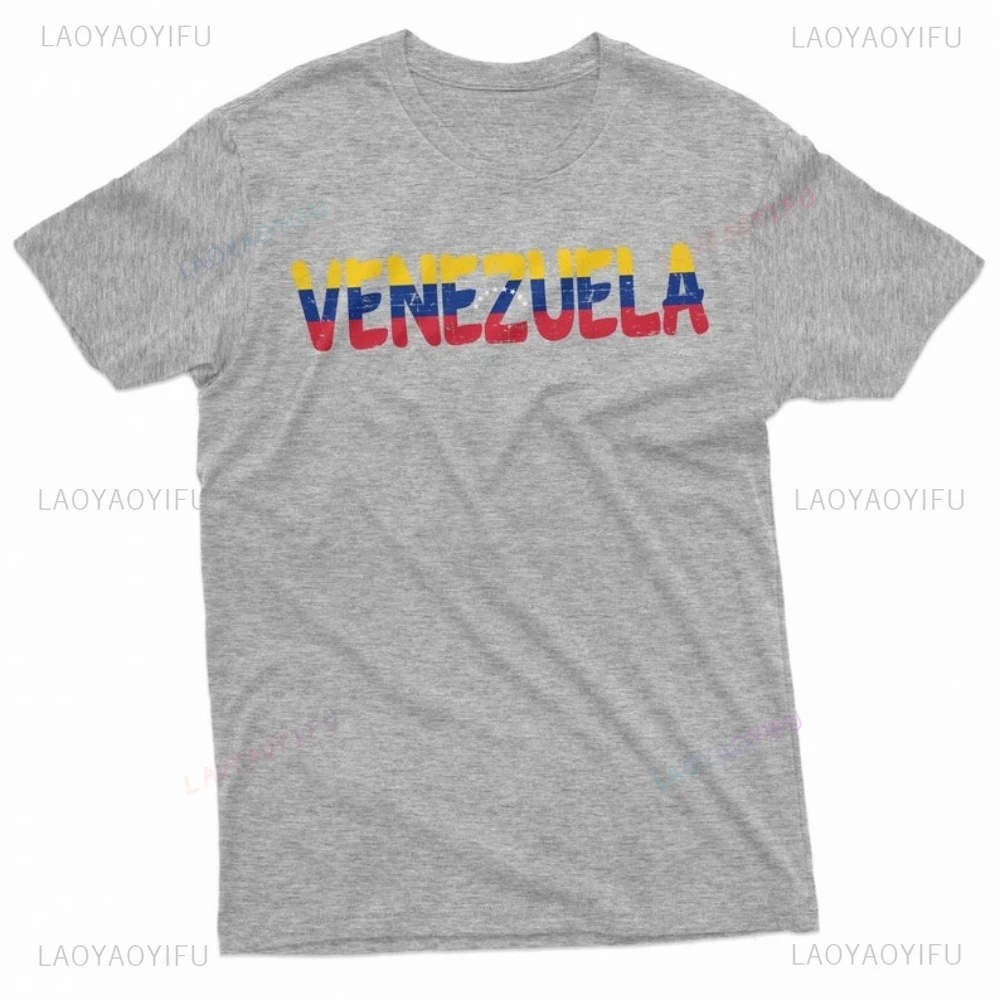 

Venezuela Flag Coat of Arms Country Graphic T Shirts Woman Man Unisex Adult O-neck Cotton T-shirt Casual Outdoors Streetwear