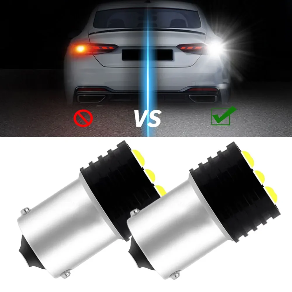 

2Pcs LED Bulb Universal Car Brake Light Auto Backup Reverse Signal Lamp Turn Signals White Red Yellow Car Light Accessories