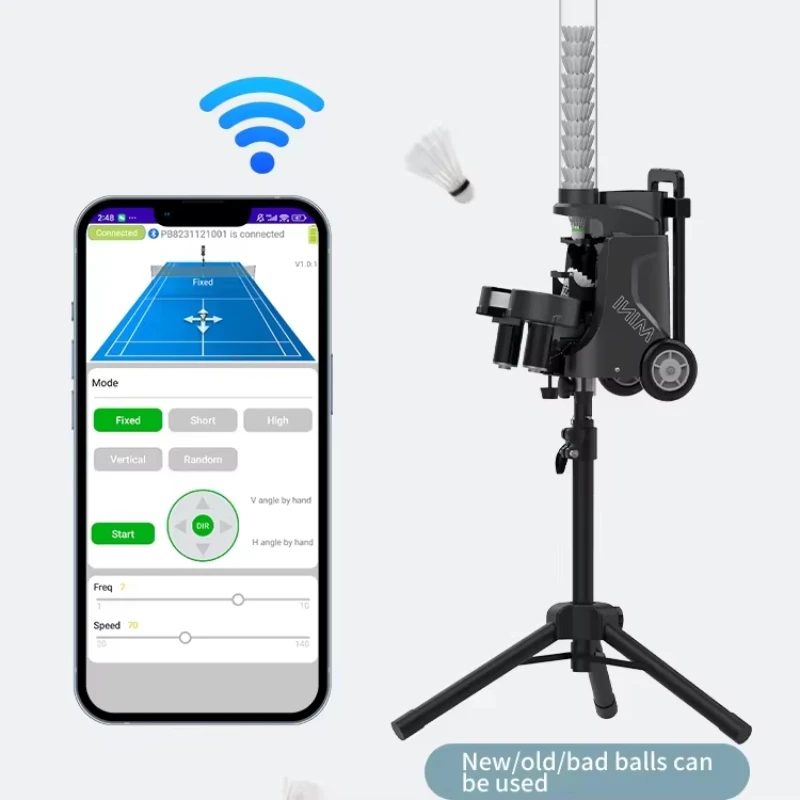 

PUSUN Smart Badminton Ball Shooting Machine APP Manual Badminton Training Equipment for Player