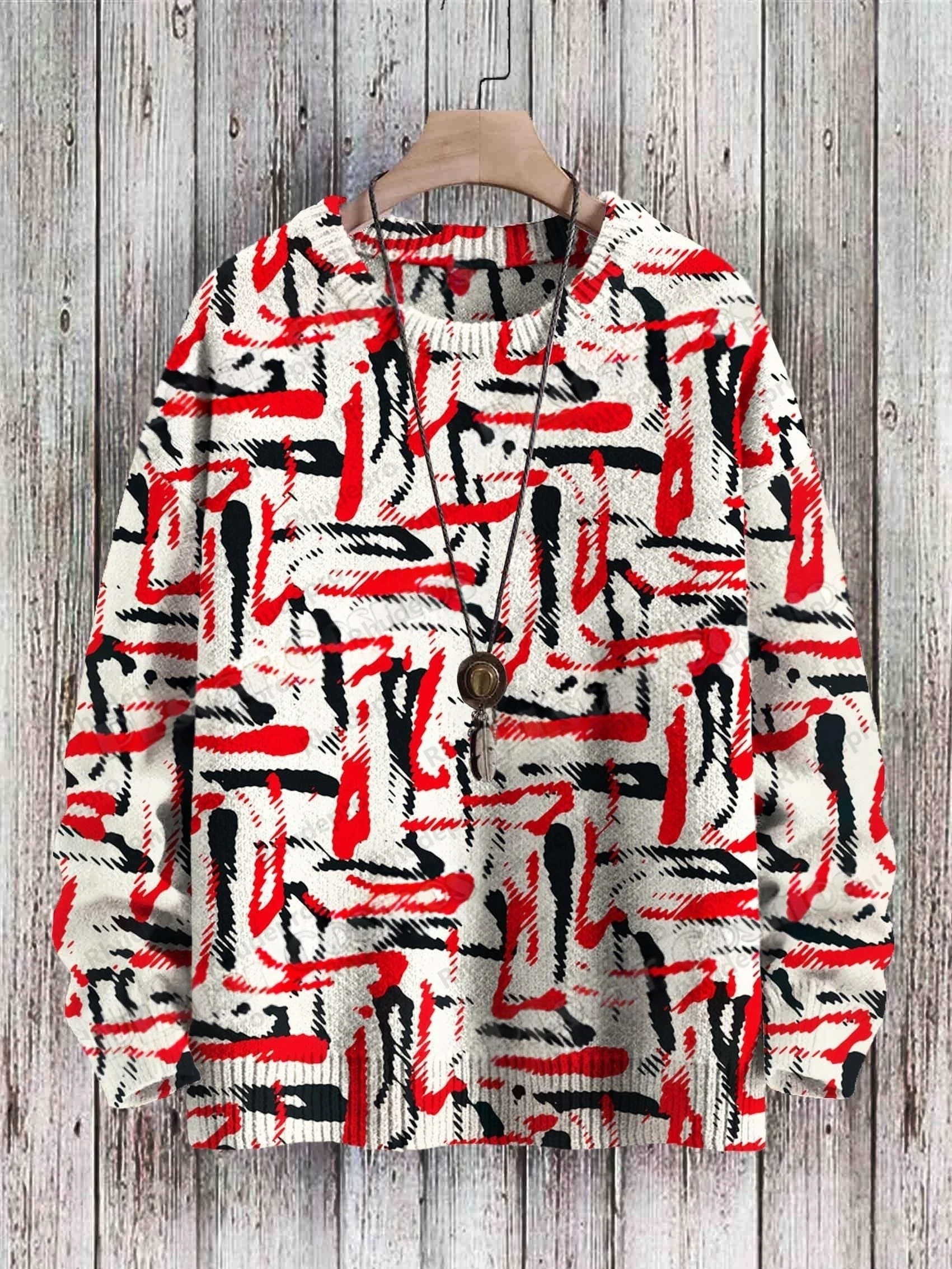 Abstract Art & Cute Animals Penguin Snowflakes 3D Printed Mens Knitted Pullover Winter Unisex Casual Knit Pullover Sweater