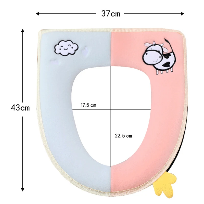 Cartoon Toilet Seat Cover Mat Toilet Seat Warmer Bathroom Toilet Pad Closestool Thicker Washable Toilet Handle With Warmer Cushi