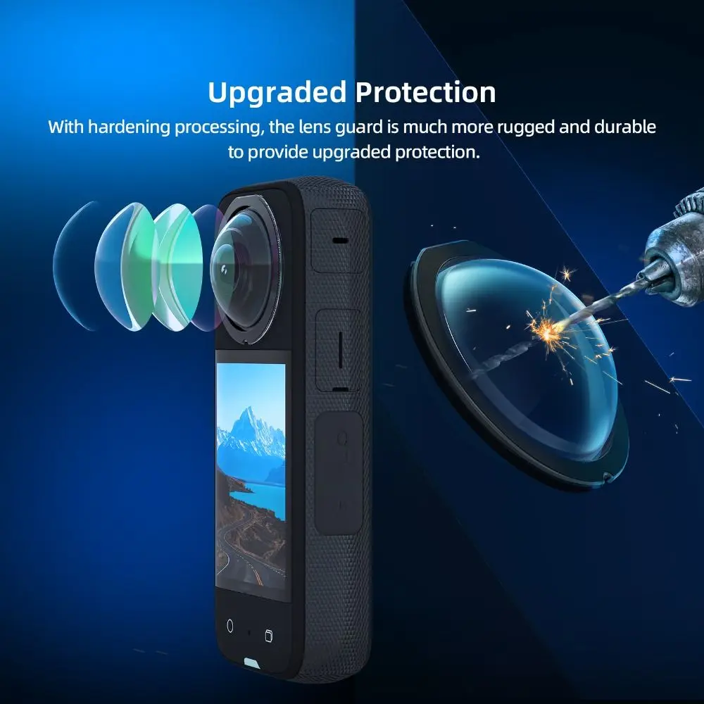 Penutup Panorama Kamera Pelindung Lensa Lengket Pelindung Lensa Ganda Antigores untuk Insta360 X3