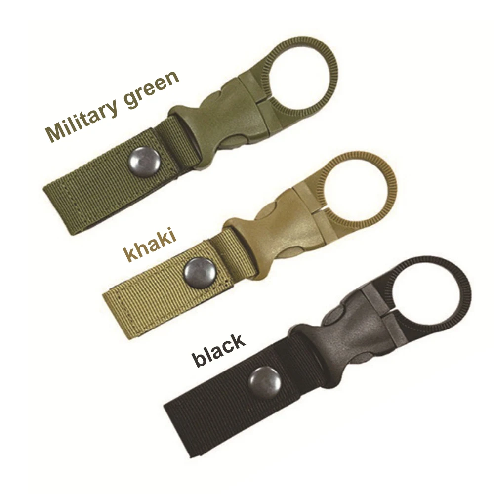 Webbing Buckle Hook Water Bottle Holder Clip Outdoor Military Nylon EDC Climb Carabiner Belt Backpack Hanger Camp