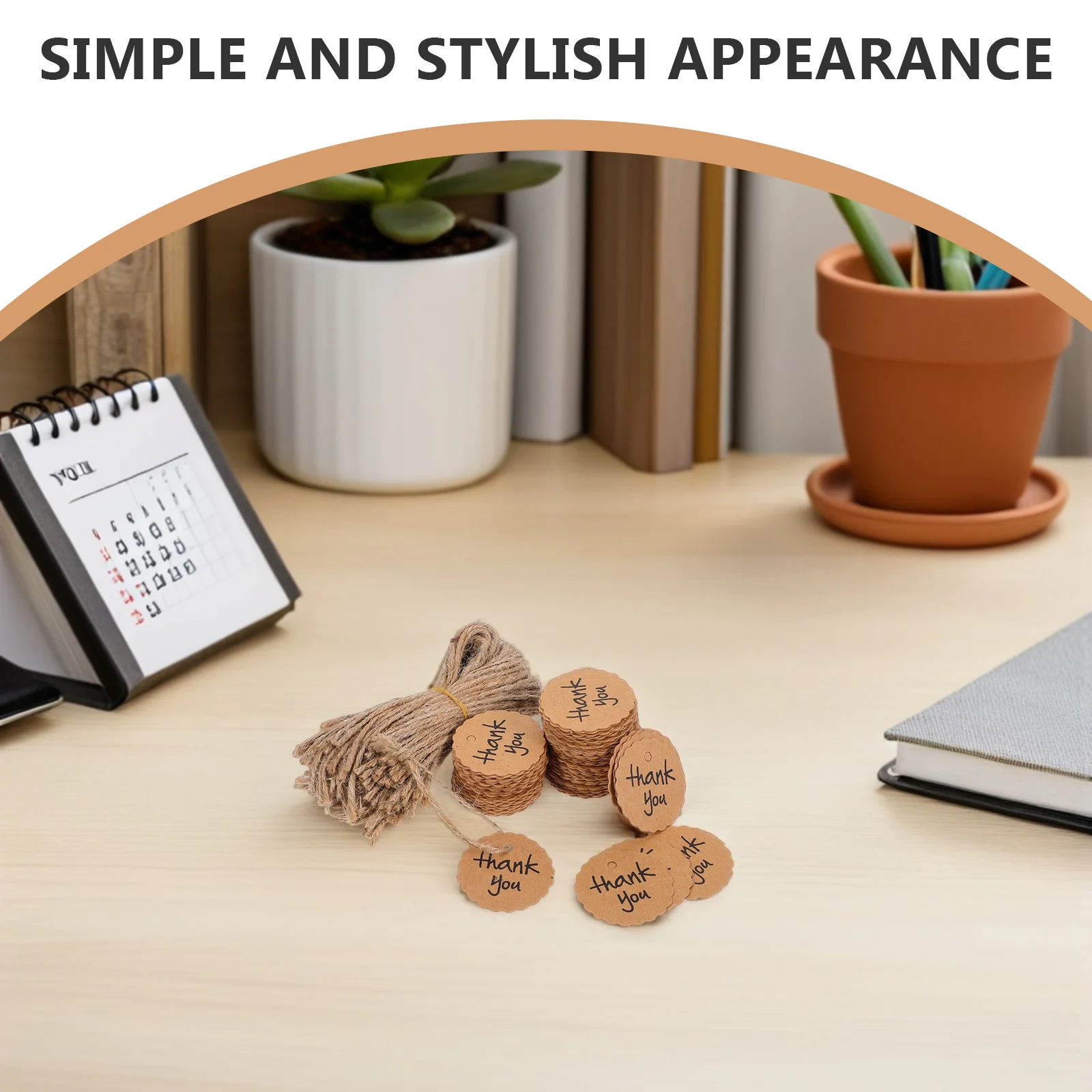 

100Pcs Brown Kraft Paper Round Tags 4cm 20cm String Scalloped Edges Wedding Favor Thank You Gift Labels Thank