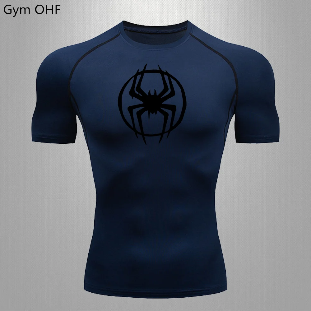 Men Quick Drying Running T-shirt Compress Sport Shirt Gym Tight Fitting T-shirt Man Training T shirts Fitness Top Clothing MMA