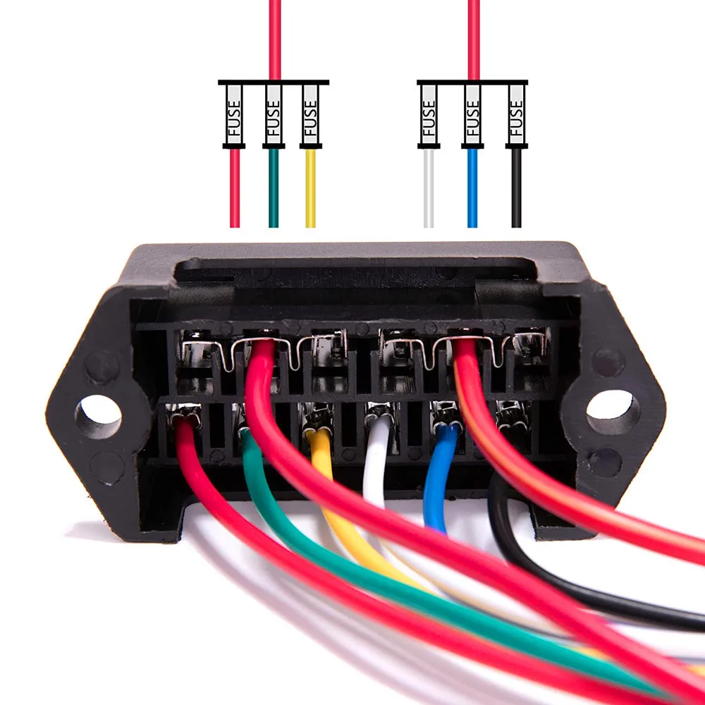 6 Way DC 12v 24V 32V Car Fuse Box Circuit Car Trailer Auto Blade Fuse Box Block Holder ATC ATO 2-input 6-ouput Wire Connector