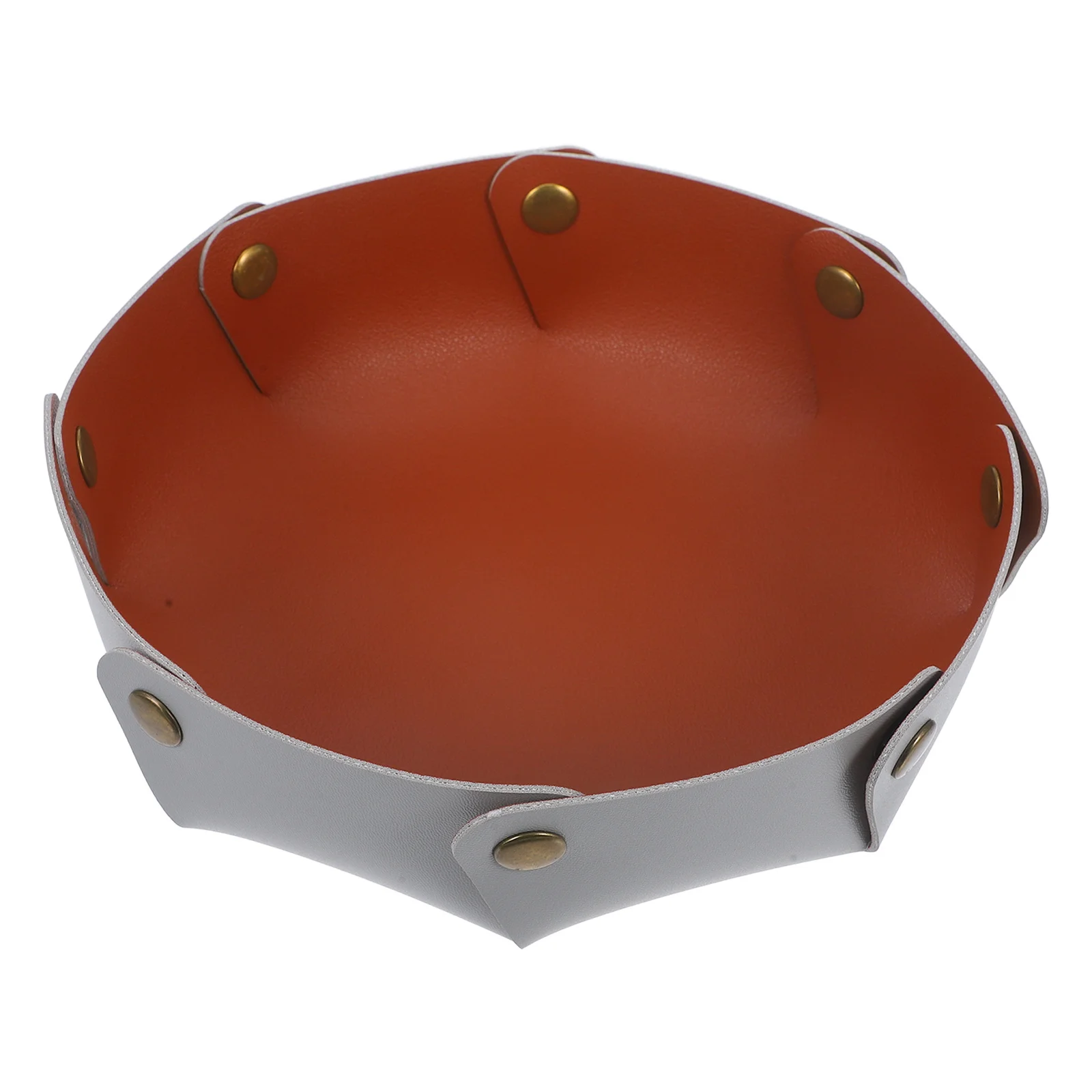 

1pc Folding Pu Storage Tray For Keys Jewelry Organizer Trinket Tray Entryway Table Decorative Holder Nightstand Sundries Box