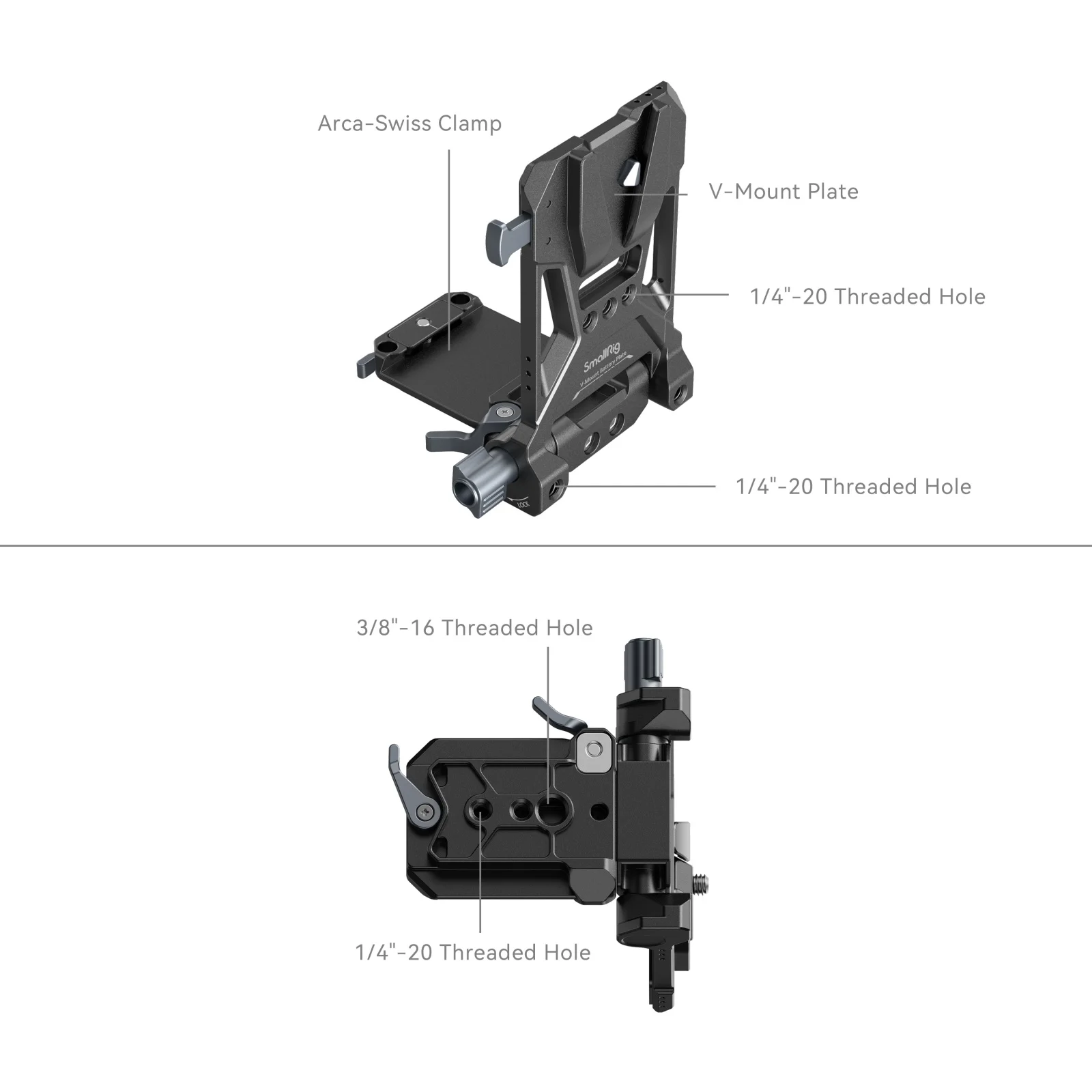 SmallRig V-Mount Battery Mount Plate do lustrzanek cyfrowych bez lusterka Sony Alpha 7R V/Alpha 7 IV/Alpha 7S III/Alpha 7C/FX30 4505 — zdjęcie 3