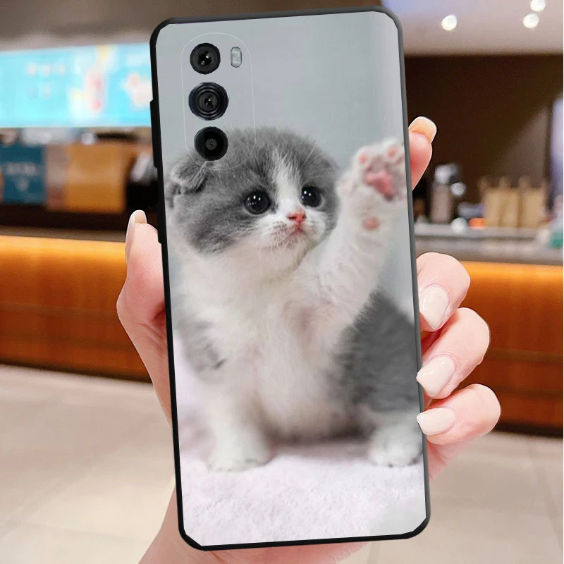 เคสโทรศัพท์สำหรับ Motorola Edge 50 40 Pro 60 50 40 30 Ultra Neo Fusion Moto G Play G Stylus G Power G ลายแมวน่ารัก