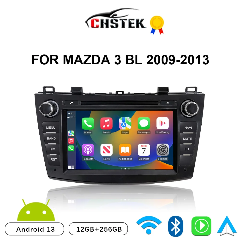 

CHSTEK Car Radio 8" CarPlay Android 13 For Mazda 3 BL 2009-2013 Multimedia Automotiva Navigation Bluetooth WIFI 4G Auto Stereo