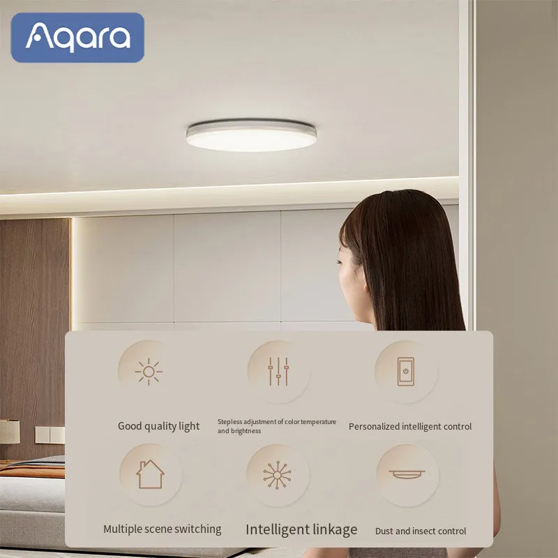 Imagem -02 - Aqara Inteligente Luz de Teto L1350 Zigbee 3.0 Temperatura Cor Ajustar Led Trabalho Luz para Apple Homekit Mijia App Quarto Lâmpada Led