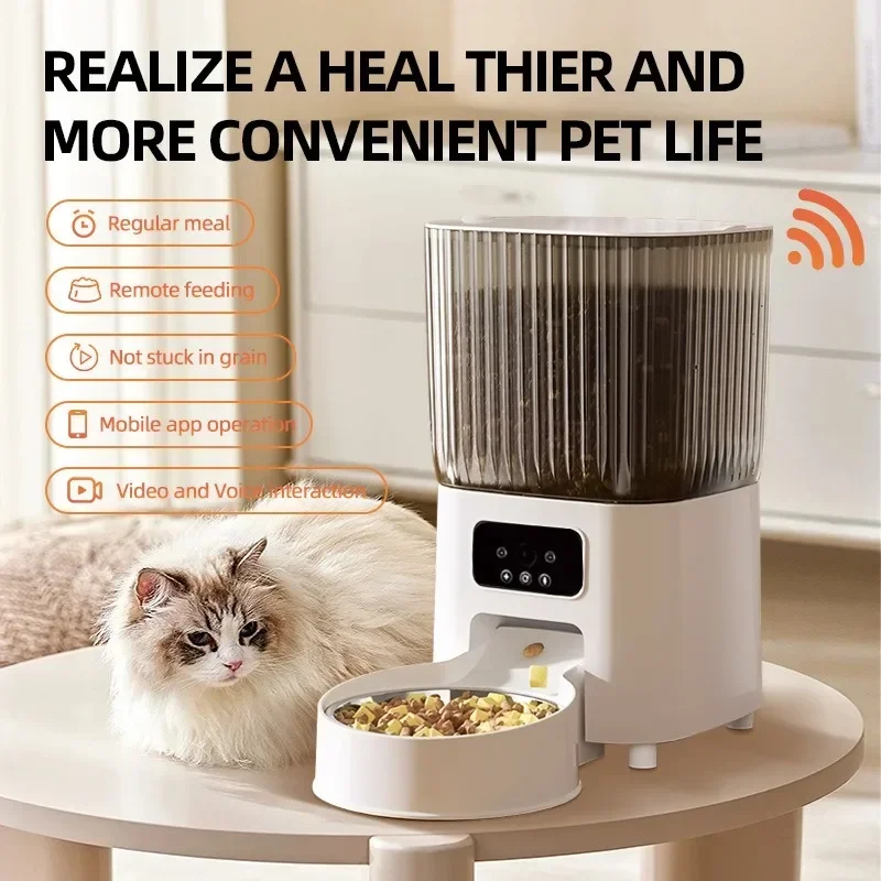 

Smart Automatic Cat Feeder with Large Capacity Remote Control Timer Camera Pet Food Dispenser for Cats