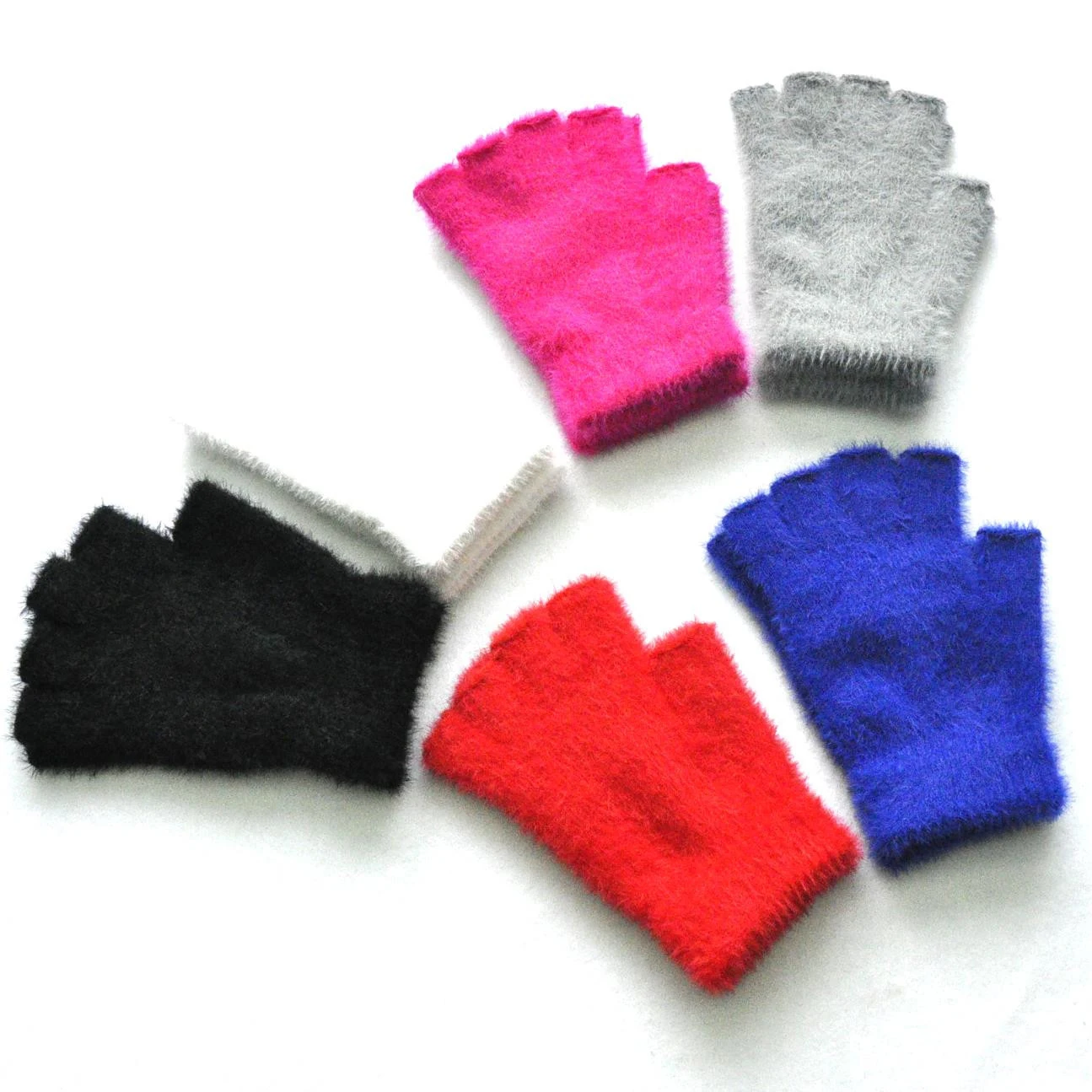 Winter Halbe Finger Handschuhe Für Frauen Männer Neue Feste Nachahmung Nerz Gestrickte Plüsch Warme Fäustlinge Outdoor Radfahren Skifahren Handschuhe