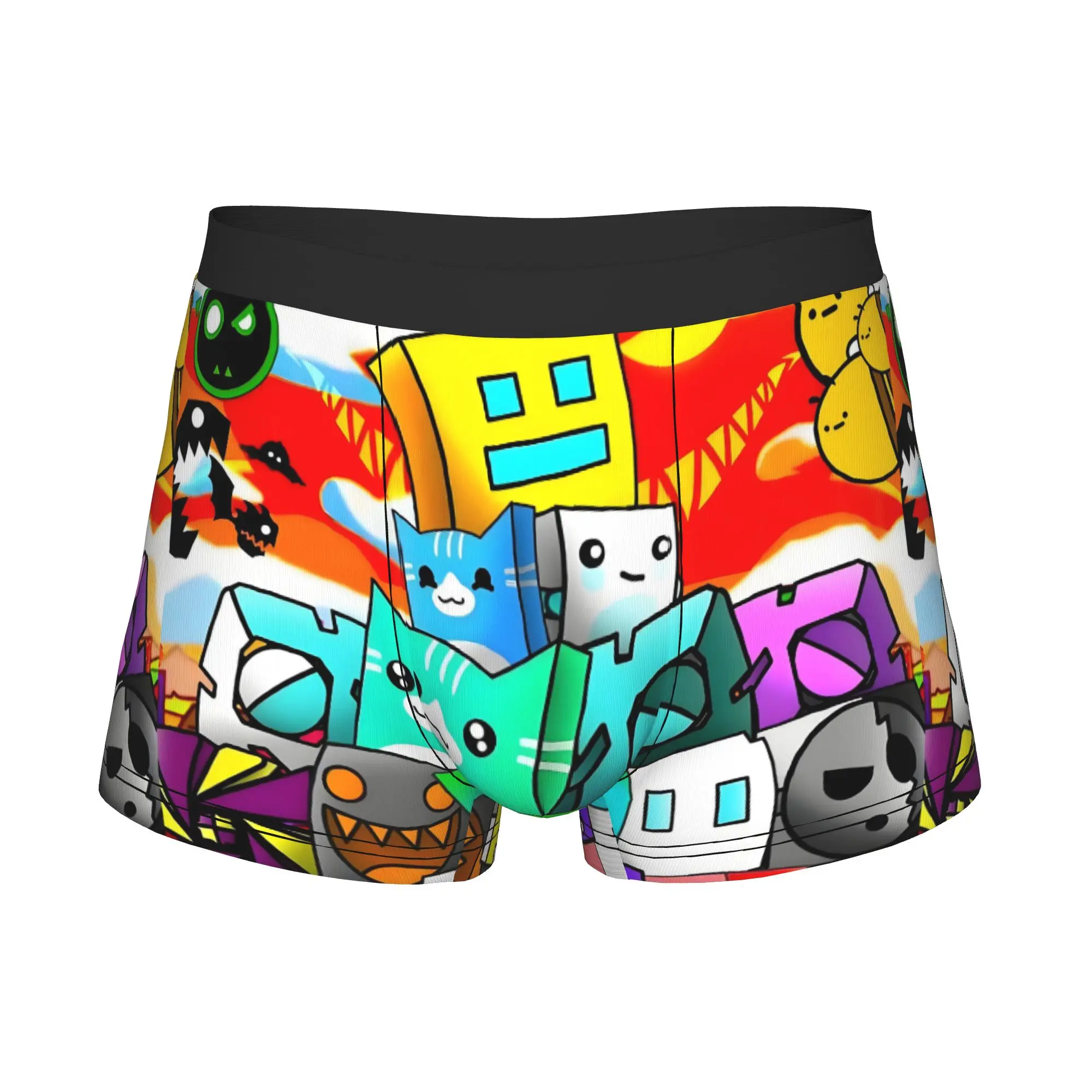 Geometry Dash  Boxers Shorts Men's Cartoon Game Briefs Underwear Novelty Underpants