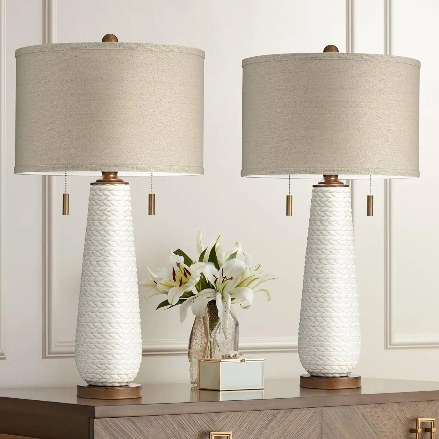 Possini Euro Design Kingston Mid Century Modern Table Lamps 32 3/4