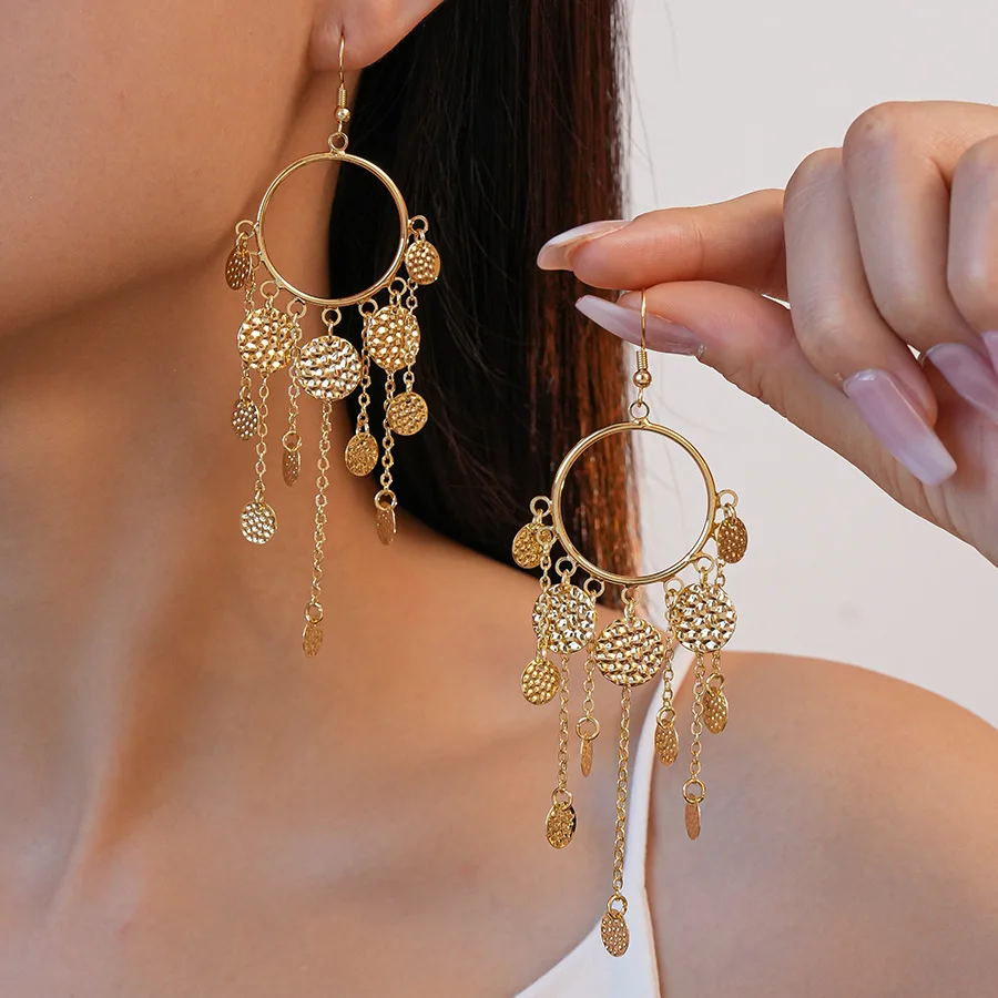 

1 Pair of Trendy Stylish Golden Dangle Earrings Dream Catcher Design Match Daily Outfits Party Accessories Fashionable Stuff