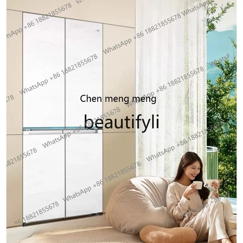 

Z189 A556 Двухоткрытый четырехдверный ультратонкий белый холодильник с нулевой вставкой и воздушным охлаждением, безморозный белый холодильник