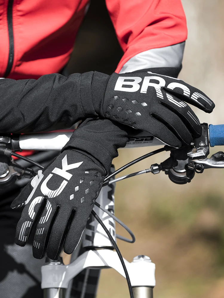 AliExpress ROCKBROS Cycling Gloves Thicken SBR shock Gloves Thermal Warm Lengthened Winter Autumn Sports Bike Gloves Breathable