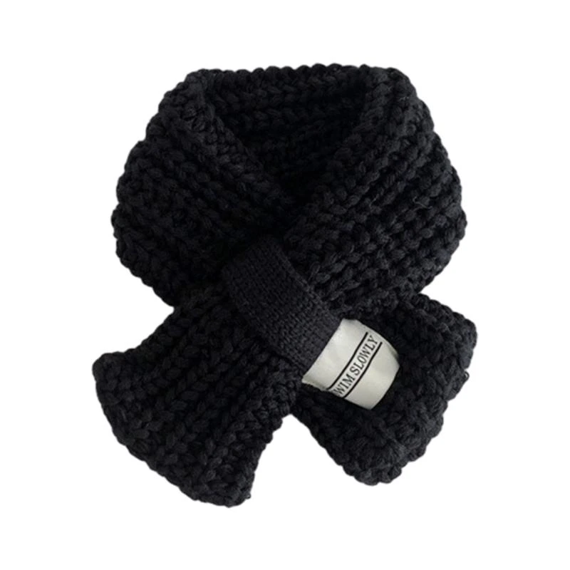 

J15U Теплый шейный платок для мальчиков и девочек, однотонный модный детский шейный шарф, удобный детский глушитель, комплект