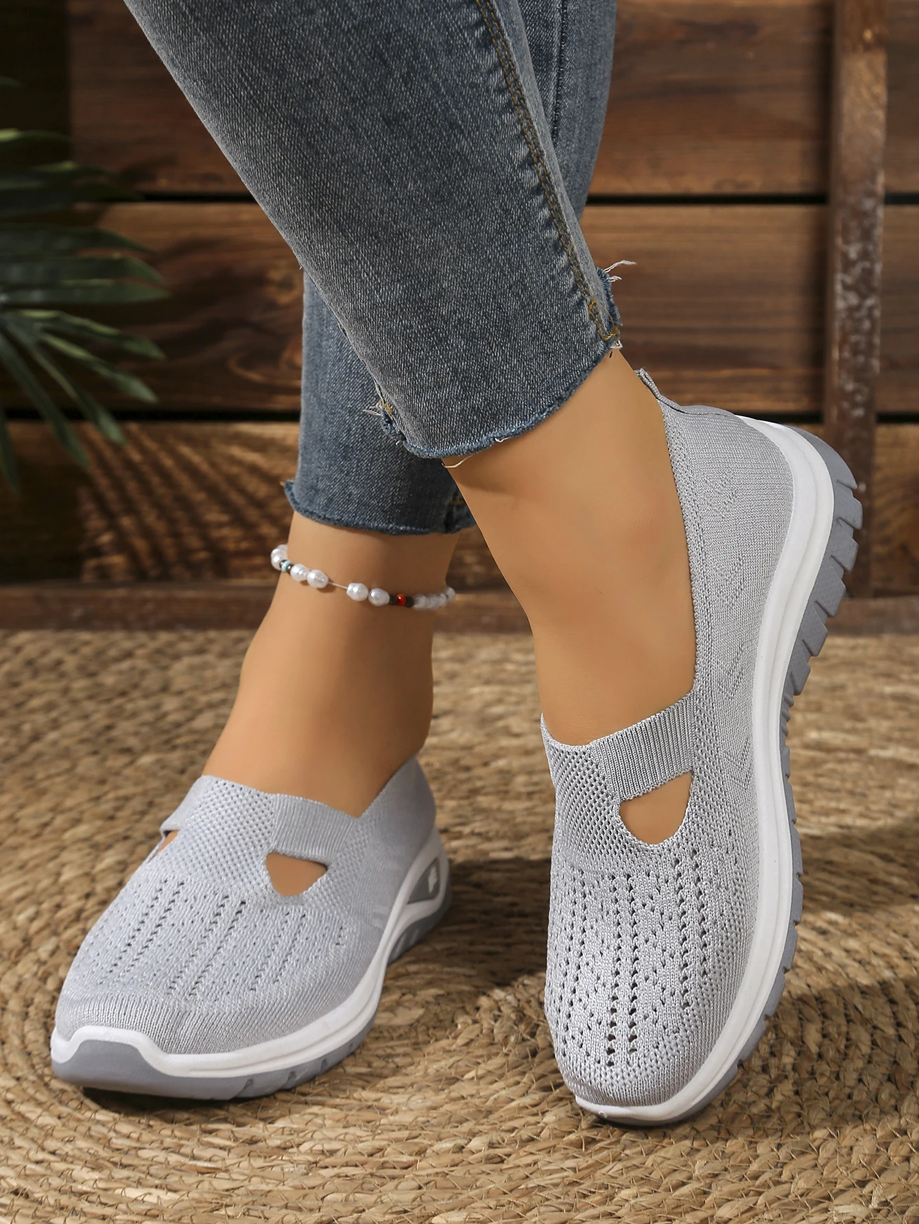 Atmungsaktive Mesh-Flachmules für Damen, leichte Slip-On-Wanderschuhe, bequem, vielseitig, für den täglichen Gebrauch, für Reisen im Freien, lässige Mutter-Schuhe – Detail 20