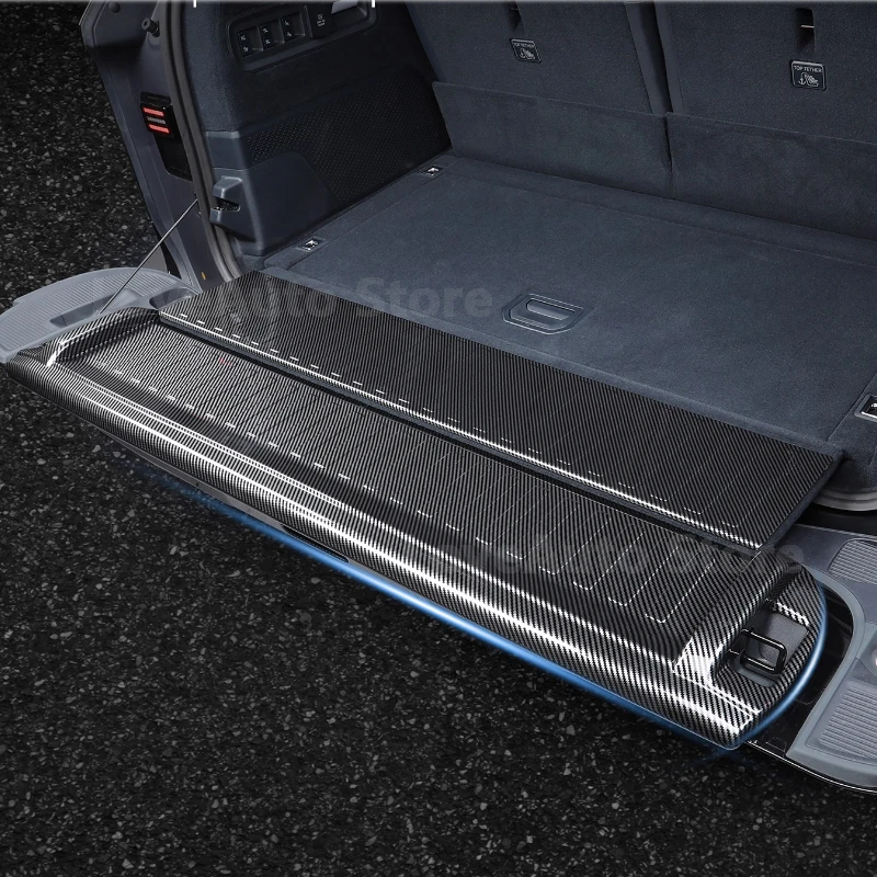 For Zeekr 9X EX1H 2025 2026 Car ABS Carbon Fiber Grain Rear Guard Plate Floor Guard Plate Anti-scratch Tail Door Accessories