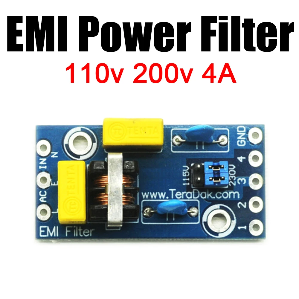 EMI 4A Power Filter Board Filtering Module For Pre-Amp DAC Headphone Amplifier Noise Impurities Power Purifier ac 110v 200v ac