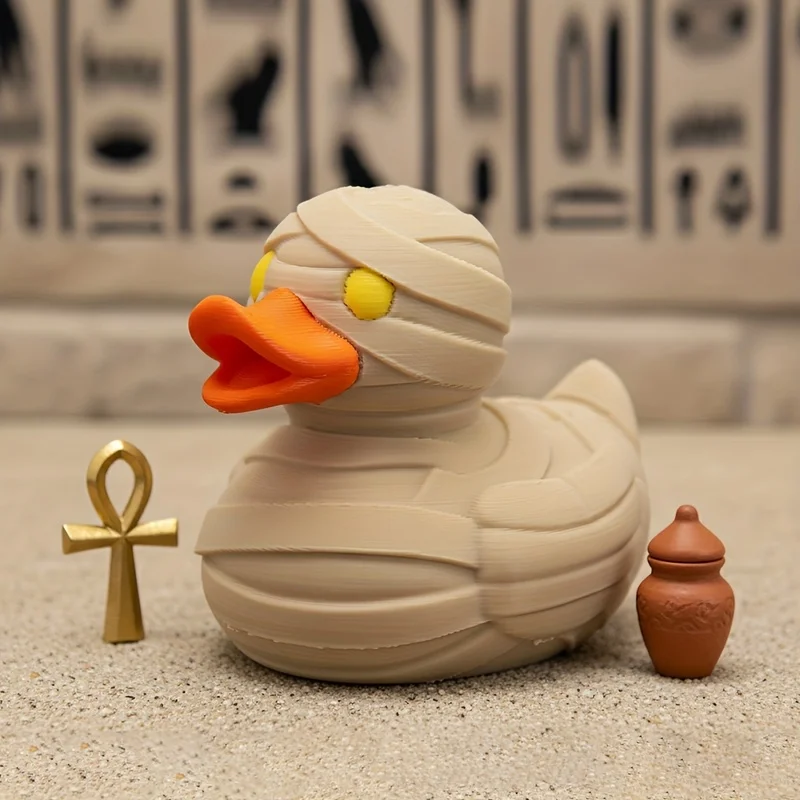 1/2Pcs Mummy Duck Statue, Cute Animal Sculpture, Unique Egyptian Pharaoh & Pyramid Themed Decor, Desktop Collectible, Creative H