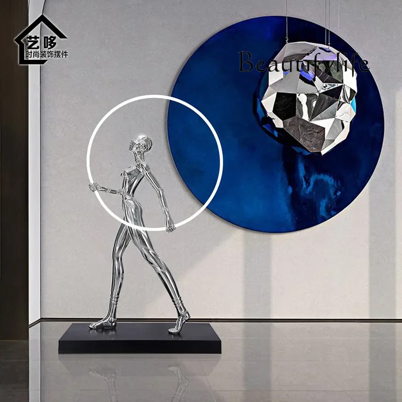 

floor-to-ceiling ornaments living room figure sculpture Large abstract art porch aisle hotel lobby