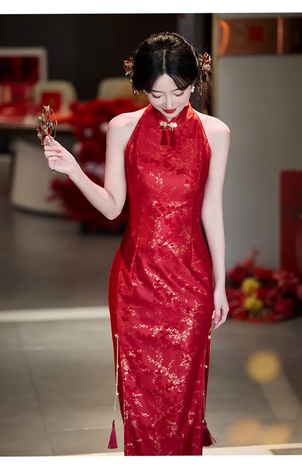 red chinese dress Sandra | Traditional Wedding Qipao wedding party Qipao Imperial Red Luxury New