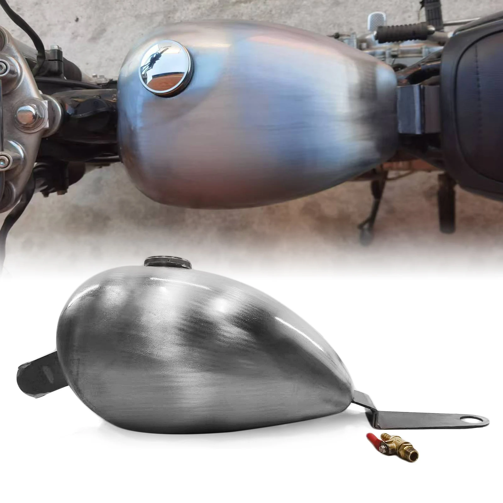 

Petrol Gas Fuel Tank For Yamaha SR400 With Cap Motorcycle Motorbike Oil Gasoline Can