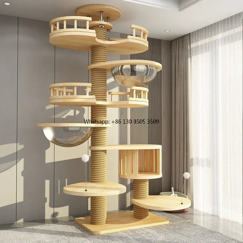 

Manufacturer Wholesale Pet Product Wooden Sisal Scratcher Cat Climbing Tree