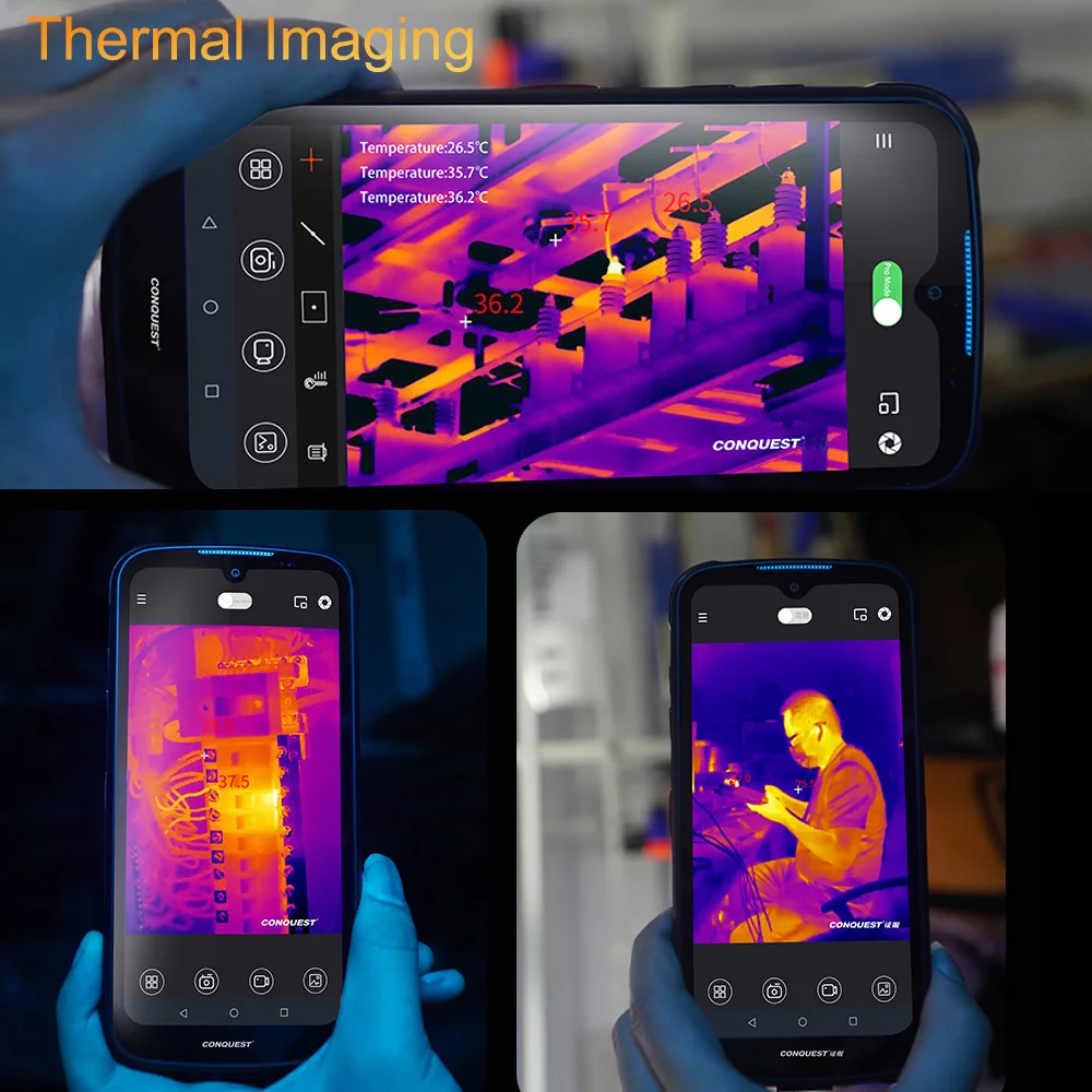 Imagem -02 - Thermal Imaging Smartphone Ip68 Impermeável Telemóveis 48mp Quatro Câmera 6.3 Polegada Versão Global Conquest-s20