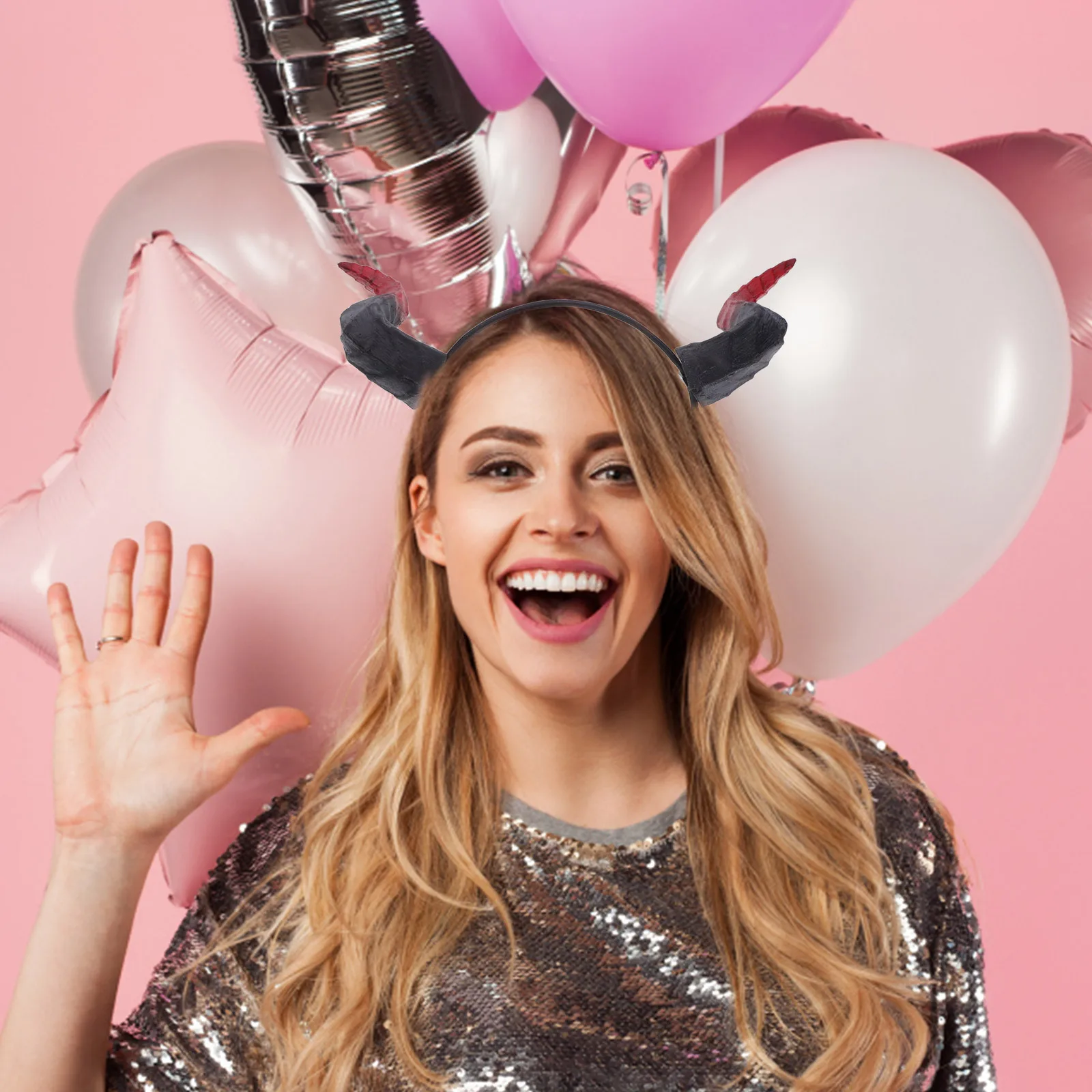 Cornes de taureau en Pu, diable, oreilles de vache, cornes de démon pour Halloween, Costume de Cosplay, accessoire de fête pour femmes et hommes