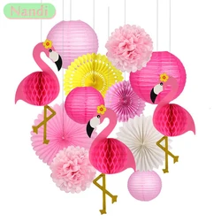 Flamingo Set decorazione matrimonio ruota fai da te carta a nido d'ape palla fiori artigianato festa di compleanno matrimonio Baby battesimo decorazione