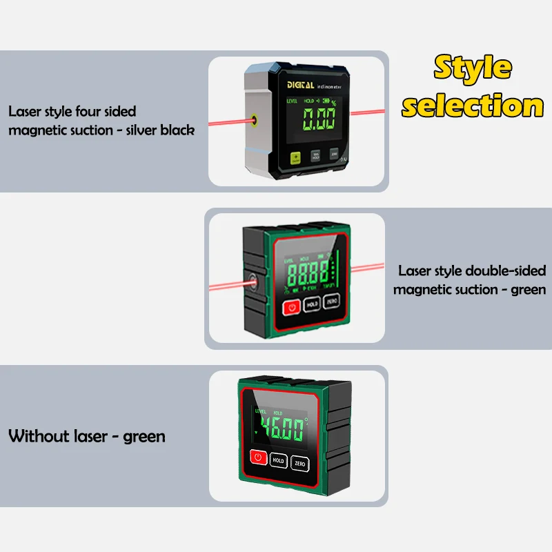 مقياس زاوية رقمي مغناطيسي مقياس الميل الإلكتروني الاحترافي USB قابل للشحن مقياس الميل زاوية مكتشف