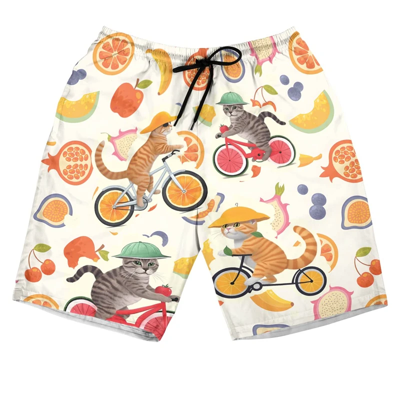 Male Cycling 3D Print Beach Shorts Casual Hawaiian Short Pants For Men Clothes Fashion Bike Trunks Riding Sport Bicycle Trousers