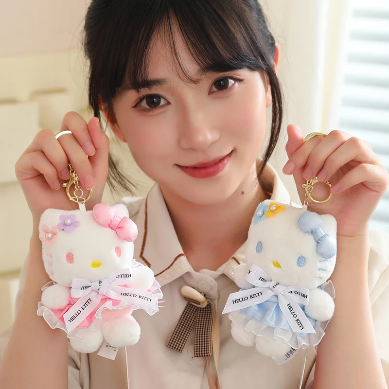 Colgante de muñeco de Hello Kitty, juguete de peluche de 12cm, estilo japonés