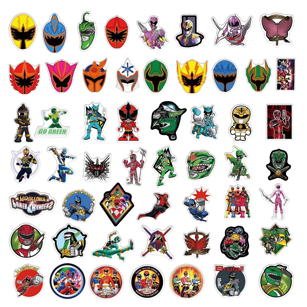 10/50PCS Mighty Morphin Power Rangers adesivi fantastici cartoni animati per bambini giocattoli animazione graffiti decorazione fai da te laptop chitarra giocattoli per bambini