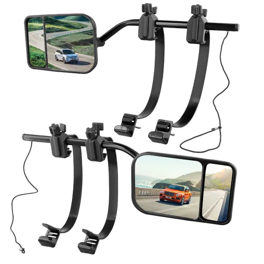 Universal Clip On Towing Mirrors Extensions 360 Degree Adjustable Rotation Extenders for Car Truck Trailer RV SUV 2 Pack