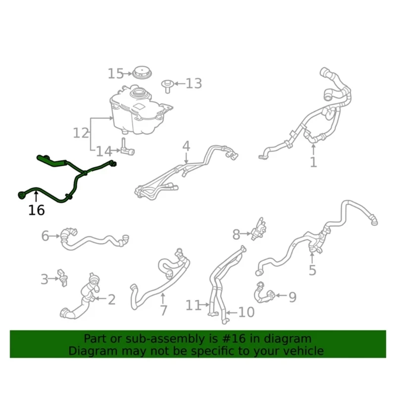 2024 New Radiator Expansion Hose Coolant Reservoir Return Pipe, for LR091813, T4A1783, T2H1438, GX738C362 GX738C362CB