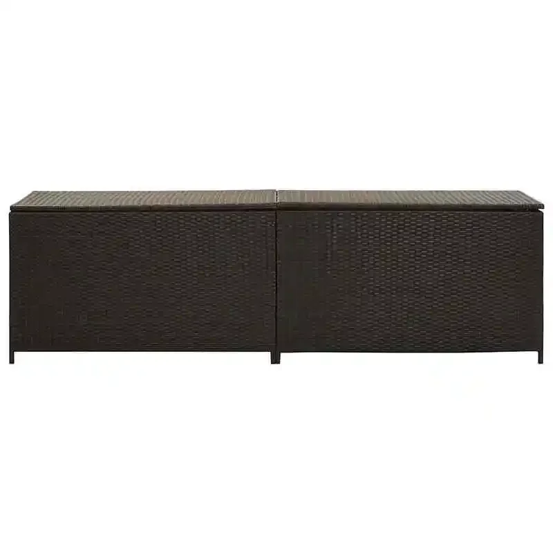 

Patio Storage Box Poly Rattan 78.7"x19.6"x23.6" Brown