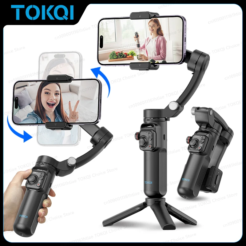 Portable Mobile Phone Stabilizer Smartphone Stand Holder Handheld 3-Axis Gimbal with Tripod Support for iPhone 16 15 13 Pro Max