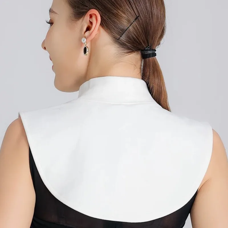 Kerah Beludru Pelindung Leher Hangat Musim Dingin Baru, Kerah Palsu Warna Solid untuk Wanita Pria, Penghangat Leher Elastis yang Dapat Dilepas