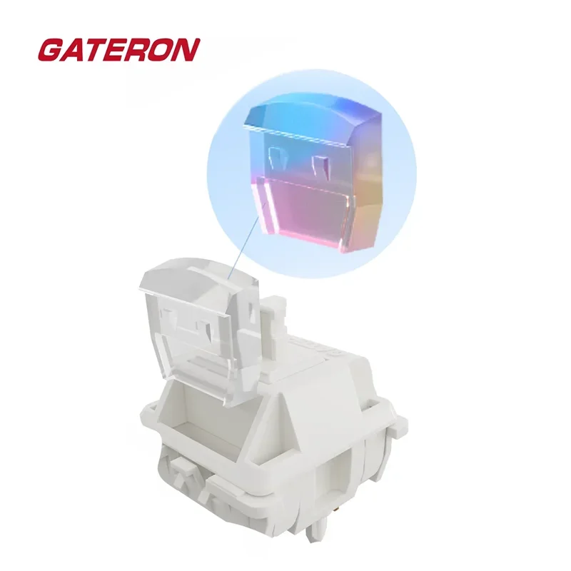Gateron Smoothie Switch Linear Pre lubed 5 Pin POM Dual Spring With Light Guide Pole DIY For Mechanical Keyboard Switches